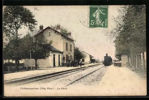 AK Châteauponsac /Hte. Vne., La Gare