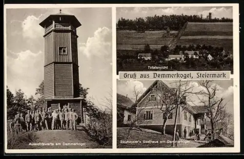 AK St. Andrä im Sausal, Demmerkogel, Totalansicht, Aussichtswarte, Strohmeier`s Gasthaus