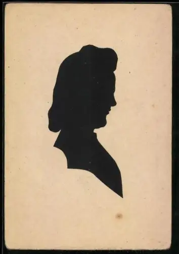 AK Silhouette eines Porträts einer eleganten Dame
