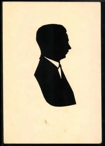 AK Silhouette eines eleganten Mannes im Profil
