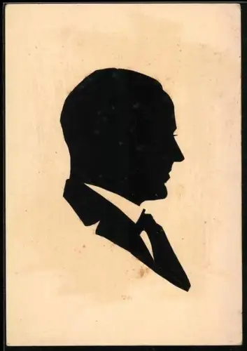 AK Silhouette eines Mannes im Anzug im Profil