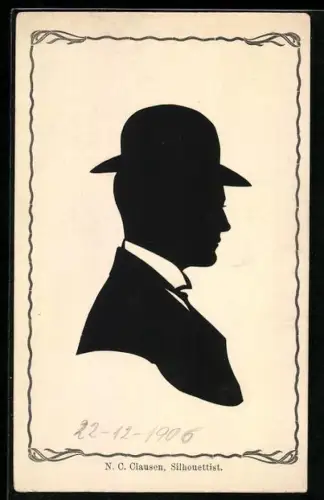 Künstler-AK Porträt eines Mannes mit Hut