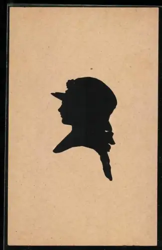 AK Porträt einer eleganten Dame mit Hut im Profil