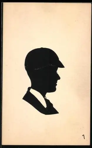 AK Silhouette eines Mannes mit Hut