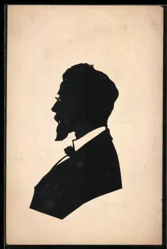 AK Porträt eines Mannes mit Bart und Brille im Profil