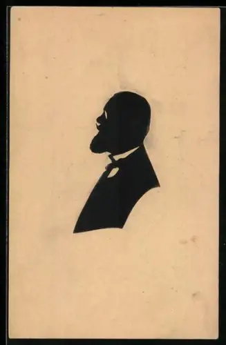 AK Porträt eines Mannes mit Bart und Brille im Profil