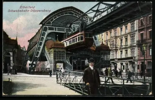 AK Elberfeld, Partie an der Schwebebahn Döppersberg