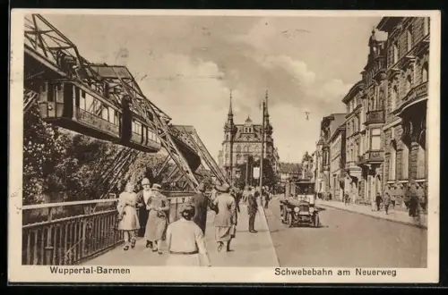 AK Barmen /Wuppertal, Schwebebahn am Neuerweg