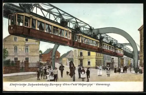 AK Barmen-Elberfeld, Elektrische Schwebebahn, Viererzug
