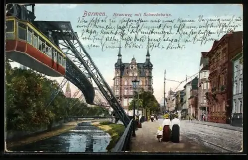 AK Barmen, Neuerweg mit Schwebebahn