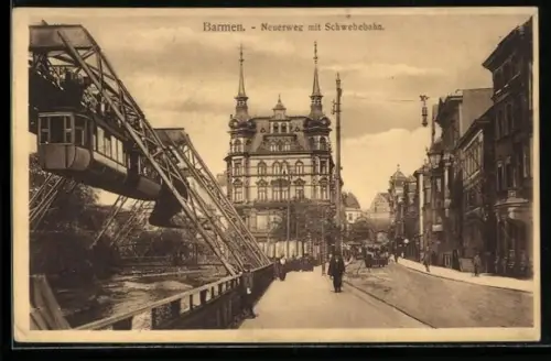 AK Barmen, Neuerweg mit Schwebebahn