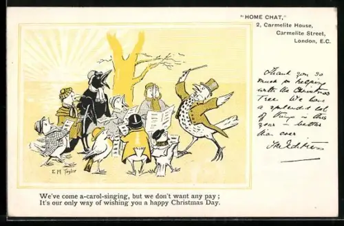 Künstler-AK Vogelchor singt Weihnachtslieder