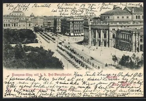 AK Wien, Franzensring mit k. k. Hof-Burgtheater
