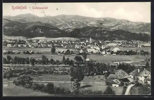 AK Knittelfeld, Totalansicht mit Bergpanorama