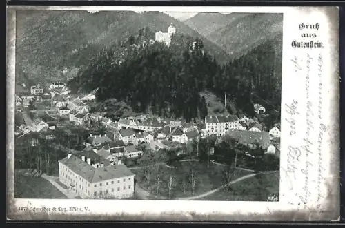 AK Gutenstein /Niederösterreich, Panorama mit Schloss
