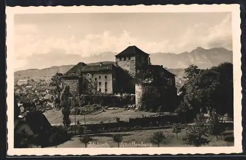 AK Feldkirch, Schattenburg mit Bergpanorama