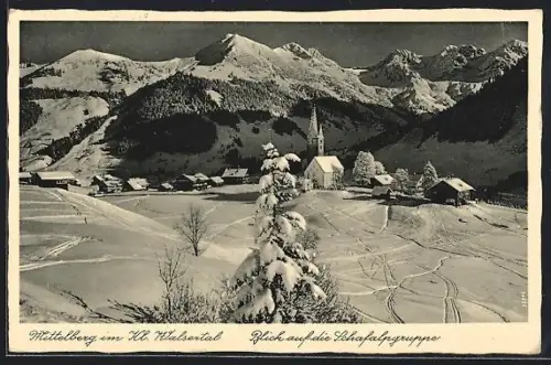 AK Mittelberg im Kleinwalsertal, Blick auf die Schafalpengruppe