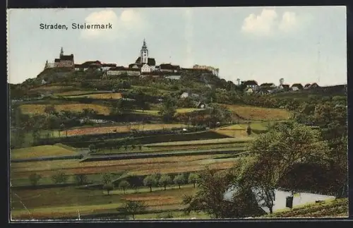 AK Straden /Steiermark, Panorama mit Schloss und Kirche