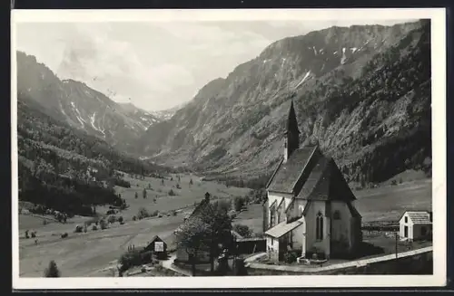 AK Seewiesen /Stmk., Kirche mit Tal- und Bergpanorama