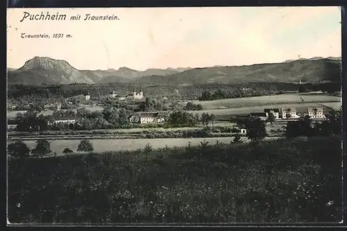 AK Puchheim, Panorama mit Traunstein