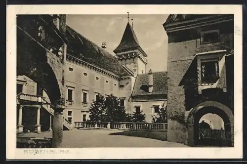 AK Rosenburg, Schlossinnenhof mit Turm