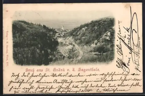 AK St. Andrä v. d. Hagenthale, Talansicht mit Kirche