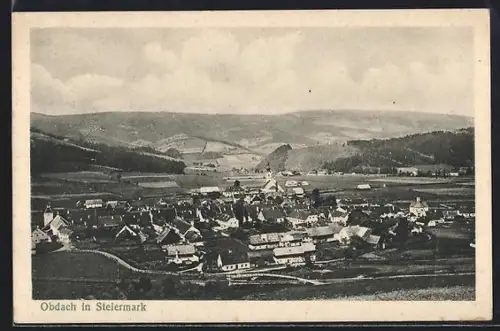 AK Obdach /Steiermark, Panorama mit Kirche