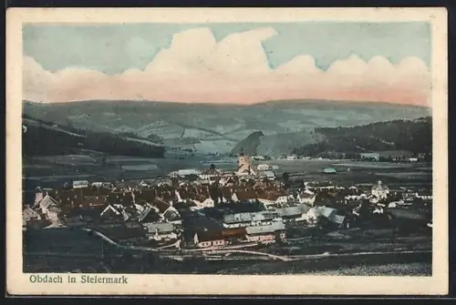 AK Obdach in Steiermark, Panorama mit Kirche