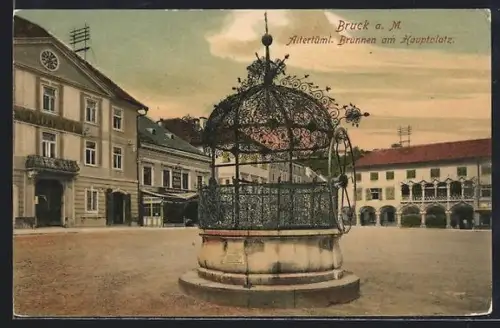 AK Bruck a. M., Altertümlicher Brunnen am Hauptplatz