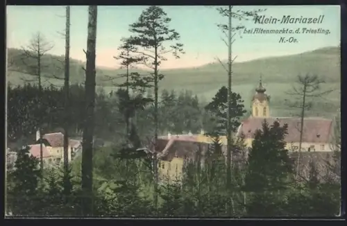 AK Klein-Mariazell bei Altenmarkt, Durchblick zur Kirche