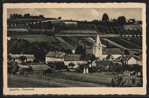 AK Gamlitz /Steiermark, Ortsansicht mit Kirche