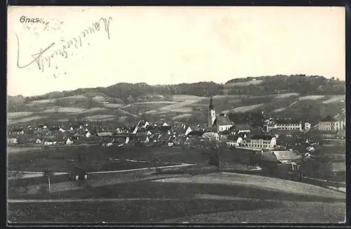 AK Gnas, Ortsansicht mit Kirche