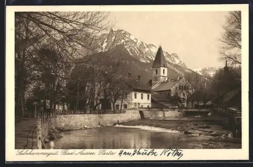 AK Bad Aussee /Salzkammergut, Partie mit Kirche