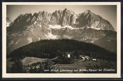 AK Kitzbühel, Schloss Lebenberg mit Wildem Kaiser