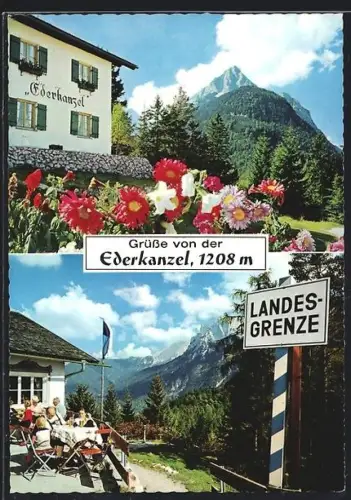 AK Mittenwald, Gasthaus Ederkanzel, Landesgrenze Tirol