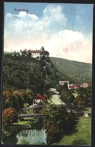 AK Rosenburg, Ortsansicht mit Flusspartie