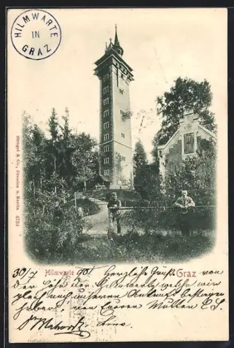 AK Graz, Hilmwarte, Aussichtsturm mit Park