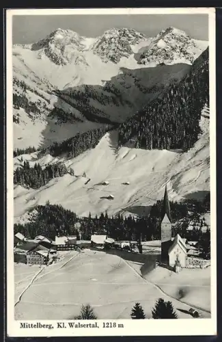 AK Mittelberg /Kl. Walsertal, Kirche im Winter