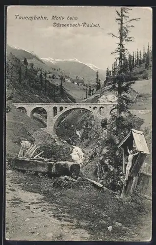 AK Mallnitz, Tauernbahn, Motiv beim Dössenbach-Viaduct