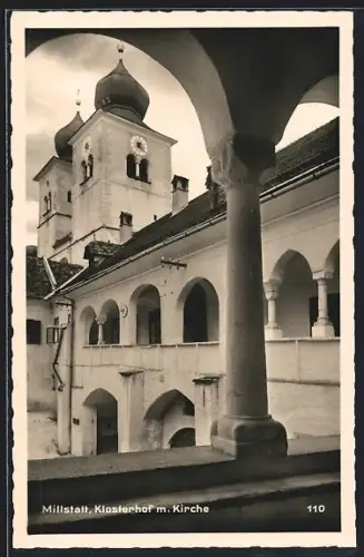 AK Millstatt, Klosterhof mit Kirche