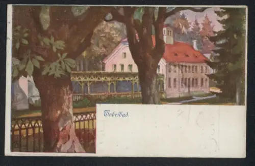 Künstler-AK Tobelbad, Ortspartie