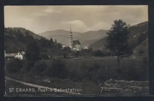 AK Breitenau am Hochlantsch, St. Erhard, Ortspartie mit Kirche