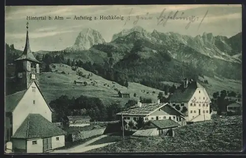 AK Maria Alm am Steinernen Meer, Hintertal, Ortspartie mit Kirche