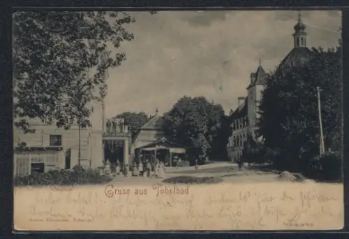 AK Tobelbad, Curplatz mit Passanten