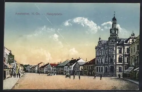 AK Amstetten, Blick auf den Hauptplatz