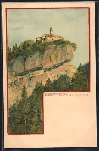 Künstler-AK Bregenz, Ansicht auf den Gebhardsberg
