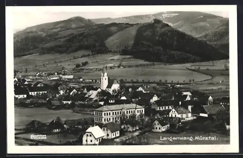 AK Langenwang /Mürztal, Gesamtansicht mit Umgebung aus der Vogelschau