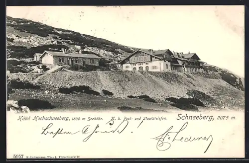 AK Puchberg am Schneeberg, Hotel Hochschneeberg, Panorama