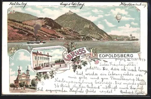 Lithographie Wien-Leopoldsberg, Kirche