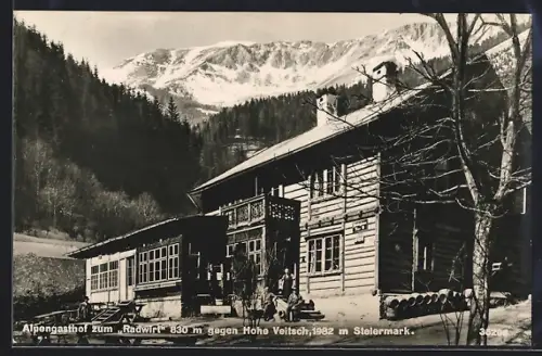 AK St. Barbara im Mürztal, Alpengasthof zum Radwirt gegen Hohe Veitsch